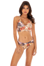 SKINS - Cross Back Bustier Top & Seamless Full Ruched Back Bottom • Natural Snake