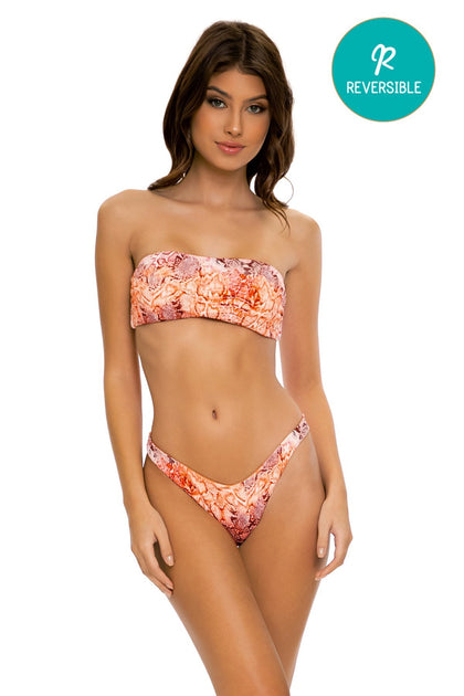 SKINS - Free Form Bandeau & High Leg Bottom • Coral Snake