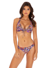 TIKI BABE - Molded Push Up Bandeau Halter Top & Banded Moderate Bottom • Multicolor