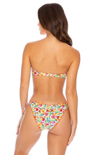 WILD FLOWER - Underwire Push Up Bandeau Top & Wavey Ruched Back Full Tie Side Bottom • Multicolor