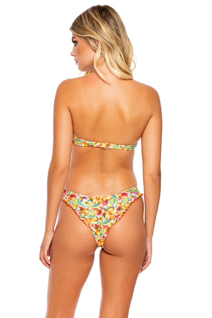 WILD FLOWER - Underwire Push Up Bandeau Top & High Leg Bottom • Multicolor