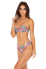 LULI TRIBE - Underwire Push Up Bandeau Top & Seamless Full Ruched Back Bottom • Multicolor