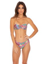 LULI TRIBE - Underwire Push Up Bandeau Top & Seamless Full Ruched Back Bottom • Multicolor