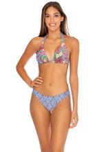 LULI TRIBE - Triangle Halter Top & Banded Full Bottom • Multicolor