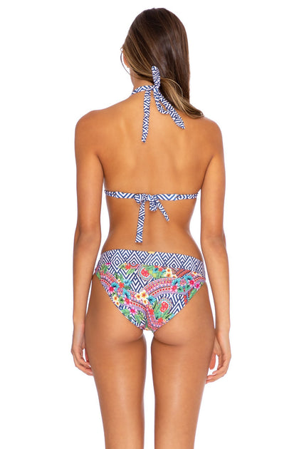 LULI TRIBE - Triangle Halter Top & Banded Full Bottom • Multicolor