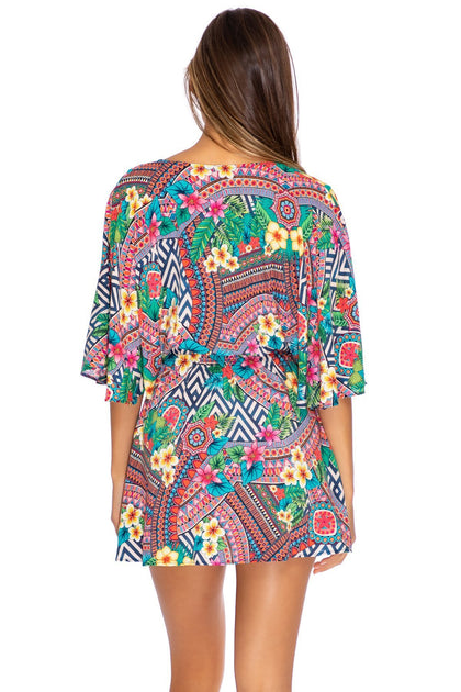 LULI TRIBE - Laced Up Short Dress • Multicolor