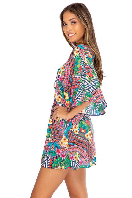 LULI TRIBE - Laced Up Short Dress • Multicolor
