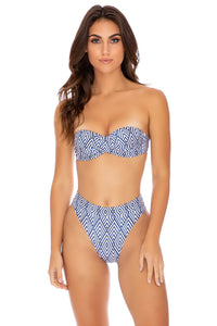 MESMERIZED - Underwire Push Up Bandeau Top & High Leg Banded Waist Bottom • Multicolor