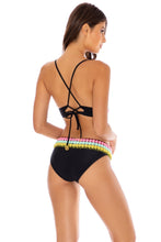 NIGHT LIGHTS - Cross Back Bustier Top & Banded Full Bottom • Black