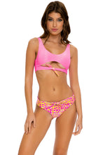 WILD SWEETHEART - Open Front Bralette & Tie Front Brazilian Ruched Bottom • Multicolor