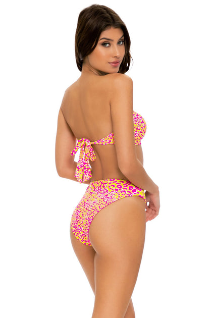 WILD SWEETHEART - Knot Bow Bandeau Top & High Leg Tie Front Bottom • Multicolor