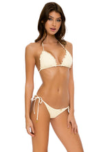 DESERT STAR - Triangle Top & Wavey Ruched Back Tie Side Bottom • Ivory