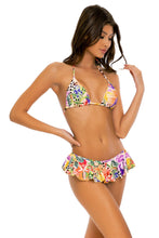 SHOCKING FLORALS - Triangle Top & Ruffle Wavey Back Ruched Bottom • Multicolor