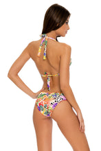 SHOCKING FLORALS - Triangle Halter Top & Seamless Full Ruched Back Bottom • Multicolor