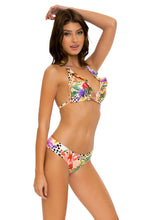 SHOCKING FLORALS - Triangle Halter Top & Seamless Full Ruched Back Bottom • Multicolor