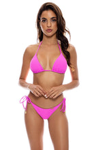 PLAYA VIBES - Triangle Top & Wavy Ruched Back Tie Side Bottom • Blushin