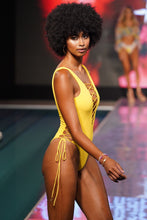 PLAYA VIBES - Open Side One Piece Bodysuit • Yellow Runway