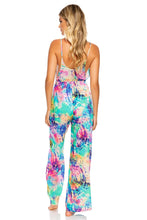 CELESTIAL DREAMS - Drawstring Neckline Wide Leg Jumpsuit • Multicolor