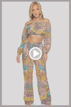DIOSA SALVAJE - Crop Top & Flare Bottom Pants • Multicolor