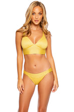 LULI DIVA - Cross Back Bustier Top & Banded Full Bottom • Sunset Gold