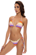 MIAMI SUNSETS - Triangle Top & Wavy Ruched Back Tie Side Bottom • Multicolor