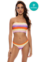 MIAMI SUNSETS - Cropped Tube Top & Seamless Wavy Ruched Back Bottom • Multicolor