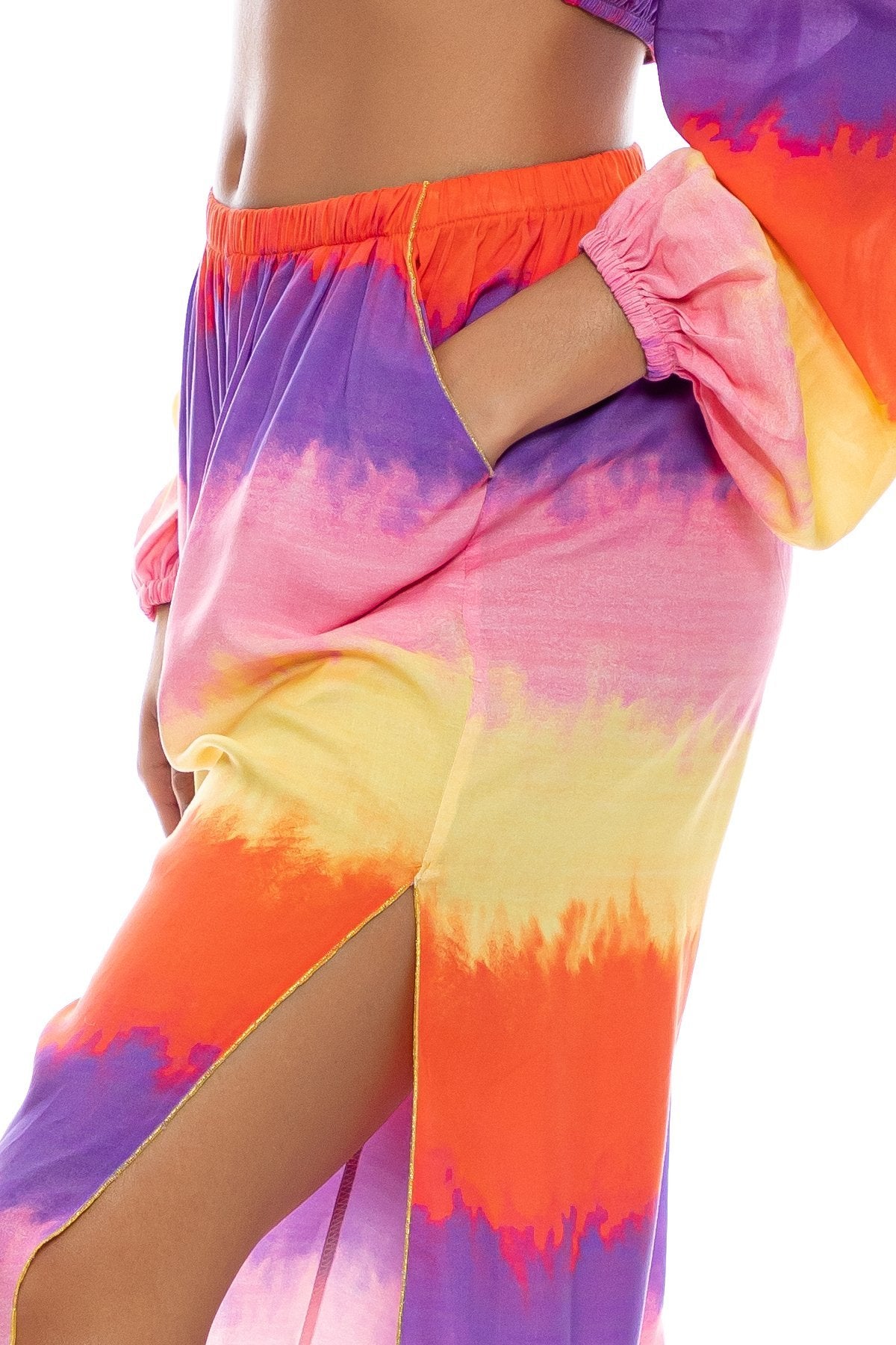 MIAMI SUNSETS - Crop Top & Split Side Jogger Pant • Multicolor