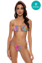 WILD WATERS - Multiway Scrunched Cup Bandeau & Seamless String Brazilian Tie Side Bottom • Multicolor