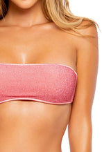 STARDUST - Free Form Bandeau & Seamless Wavy Ruched Back Bottom • Rose Pink