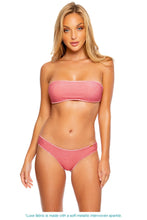 STARDUST - Free Form Bandeau & Seamless Wavy Ruched Back Bottom • Rose Pink