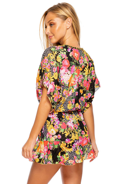 FOREVER YOURS - Playera V Neck Dress • Black