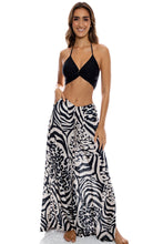 ALL THE SKINS - Front Twist Bustier Halter Top & Open Sides Wide Leg Pant • Multicolor