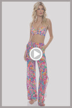 WATER BLOSSOMS - Underwire Top & Split Side Wide Leg Pant • Electric Coral