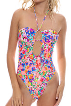 WATER BLOSSOMS - Keyhole One Piece • Electric Coral