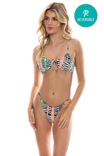 LULI DISCO - Scoop Neck Cut Out Top & Thong Bottom • Multicolor