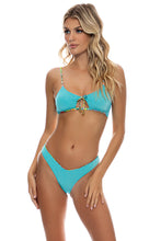 LULI ISLAND - Scoop Neck Cut Out Top & Tab Side High Leg Thong Bottom • Multicolor