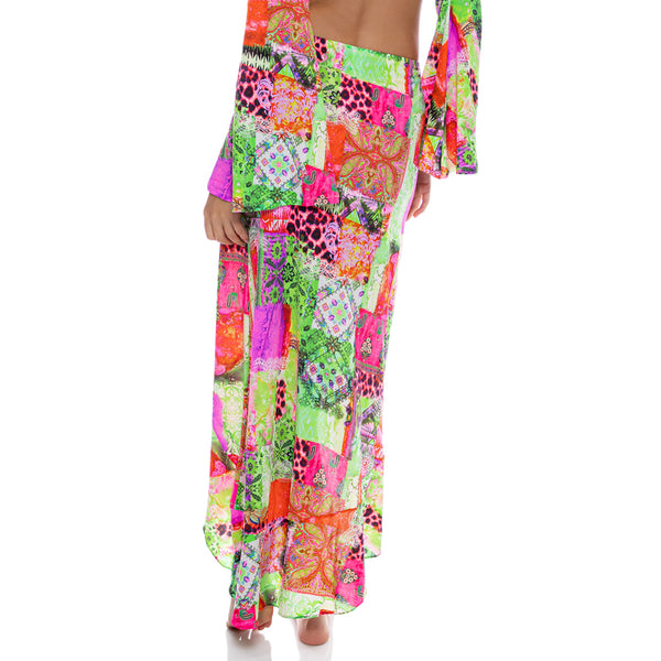 FIERCE SOUL - Ruffle High Lo Slit Skirt