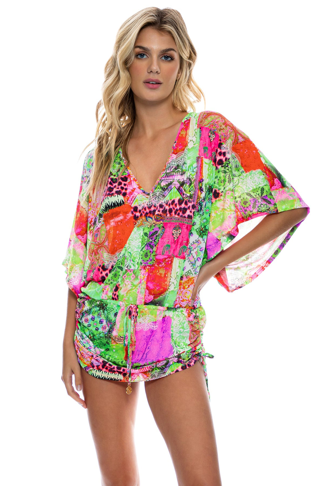 FIERCE SOUL - Cabana V Neck Dress • Multicolor