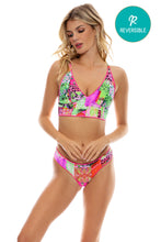 FIERCE SOUL - Cross Back Bustier Top & Seamless Wavy Ruched Back Bottom • Multicolor