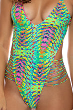 OASIS BABE - Strappy Sides Bodysuit • Multi Green