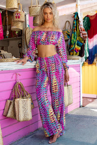 OASIS BABE - Crop Top & Relaxed Fit Pants • Multicolor