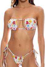 AMOR Y PLAYA - Multiway Scrunched Cup Bandeau & Seamless String Brazilian Tie Side Bottom • White