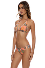 SEASHELL JEWEL - Triangle Halter Top & Seamless Full Ruched Back Bottom • Multicolor