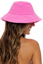 BEACH FUZZ - Wide Brim Bucket Hat • Bubble Gum