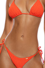 DIAMOND GIRL - Triangle Top & Seamless Wavy Ruched Back Tie Side Bottom • Haute Red