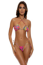 SHORE THING - Multiway Scrunched Cup Bandeau & Seamless String Brazilian Tie Side Bottom • Multicolor