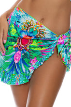 HIDDEN GEMS - Adjustable Drawstring Bandeau & Ruffle Sarong Mini Skirt • Multicolor