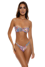 PINKIN' ABOUT YOU - Gold V Ring Bandeau Top & High Leg Brazilian Bottom • Multicolor