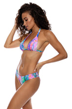 SHE'S ELECTRIC - Triangle Halter Top & Seamless Full Ruched Back Bottom • Multicolor