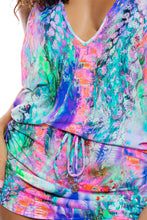 SHE'S ELECTRIC - T Back Mini Dress • Multicolor